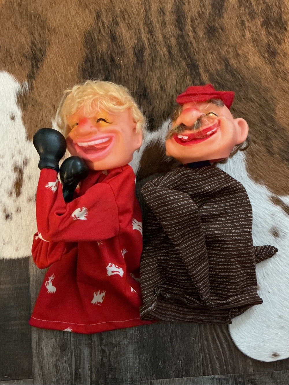 Vintage Rojus Boxing laughing punching boxer puppets